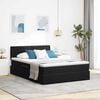 vidaXL Opbergbed met LED met matras met LED Zwart 140 x 190 cm Fluweel