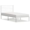 vidaXL Bedframe met hoofdbord metaal wit 90x200 cm