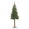 vidaXL Slanke Kerstboom Groen 150 cm PVC en massief dennenhout