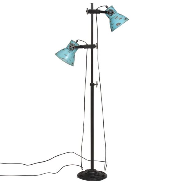 vidaXL Vloerlamp 25 W E27 25x25x90/140 cm verweerd blauw