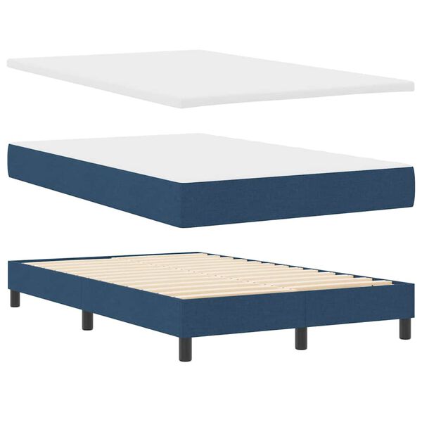 vidaXL Boxspringbed met matras met hoofdeinde Blauw 120 x 200 cm Stof