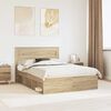 vidaXL Bedframe met hoofdeinde Sonoma 140 x 190 cm Massief grenenhout