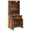 vidaXL Hoge kast met lade 2 pcs Oudhout Bewerkt hout