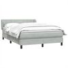 vidaXL Boxspring met matras fluweel lichtgrijs 160x220 cm
