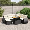 vidaXL 8-delige Loungeset met kussens poly rattan zwart