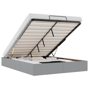 vidaXL Bedframe zonder matras 140x200 cm stof lichtgrijs