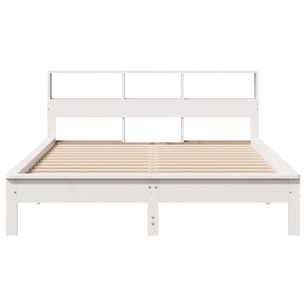 vidaXL Bedframe zonder matras massief grenenhout wit 150x200 cm