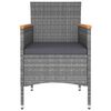 vidaXL 5-delige Loungeset poly rattan grijs