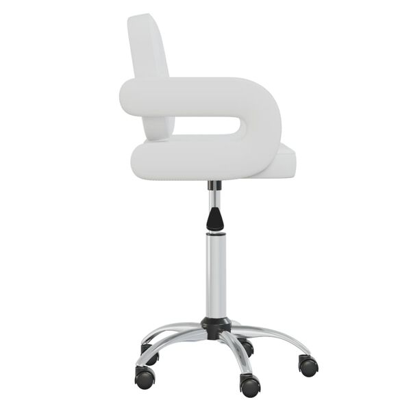 vidaXL Eetkamerstoel draaibaar kunstleer wit