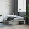 vidaXL Bedframe met hoofdbord metaal wit 107x203 cm
