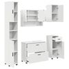 vidaXL Badkamermeubelset met lade 5 pcs Wit Geperst Hout en Metaal