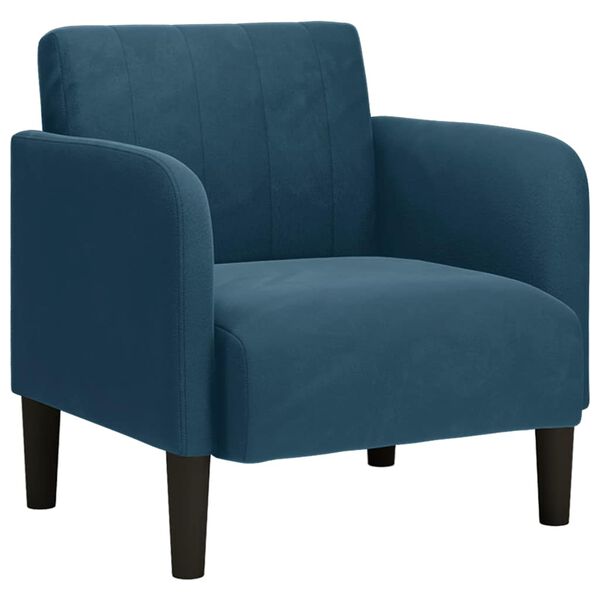 vidaXL Fauteuil met armleuningen Blauw 54 cm Fluweel