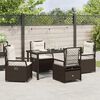 vidaXL Tuin eettafelset 5 pcs Bruin poly rattan