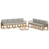 vidaXL Buiten bankenset 9 st Wit en Lichtgrijs Polyester