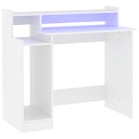 vidaXL Bureau met LED-verlichting 97x45x90 cm bewerkt hout wit