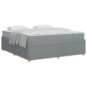vidaXL Bedframe met matras Lichtgrijs 180 x 200 cm Stof