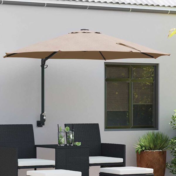 vidaXL Tuinparasol Taupe 248 x 248 x 148 cm Polyester en staal