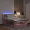 vidaXL Bed poef met matras en LED's 80x200 cm fluweel roze