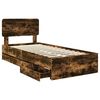 vidaXL Bedframe met lade Gerookte Eik 100 x 200 cm Geconstrueerd hout