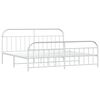 vidaXL Bedframe met hoofd- en voeteneinde metaal wit 200x200 cm