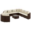 vidaXL 10-delige Loungeset met kussens poly rattan bruin
