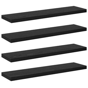vidaXL Boekenplank Bord 4 pcs Zwart 40 x 10 x 1,5 cm Bewerkt hout