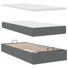 vidaXL Ottoman bed met matras en LED's 100x200cm stof donkergrijs