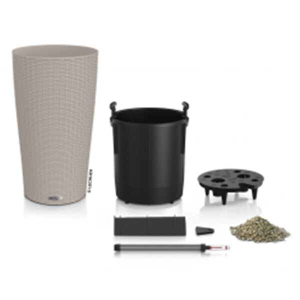 LECHUZA Plantenbak CILINDRO Cottage 23 ALL-IN-ONE &oslash;23 cm zandbruin