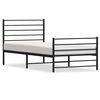 vidaXL Bedframe met hoofd- en voeteneinde metaal zwart 100x190 cm