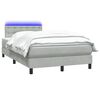 vidaXL Boxspring met matras en LED fluweel lichtgrijs 120x220 cm