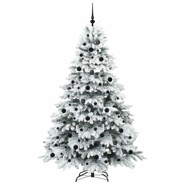 vidaXL Kunstkerstboom met 300 LED met standaard Wit 210 cm PE en PVC