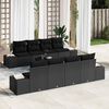 vidaXL Tuin Sofa Set met kussen 7 pcs Zwart poly rattan