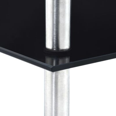 vidaXL Kastje 3-laags 30x30x67 cm gehard glas zwart