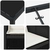 vidaXL Tuin eettafelset met kussen 9 pcs Zwart poly rattan