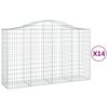 vidaXL Schanskorven 14 st gewelfd 200x50x120/140 cm ijzer