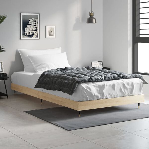 vidaXL Bedframe zonder matras hout sonoma eikenkleurig 90x200 cm