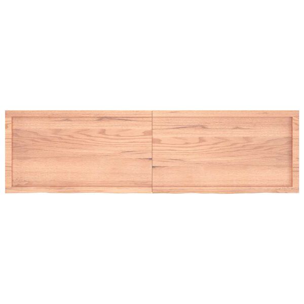 vidaXL Wastafelblad 180x50x(2-6) cm behandeld massief hout lichtbruin