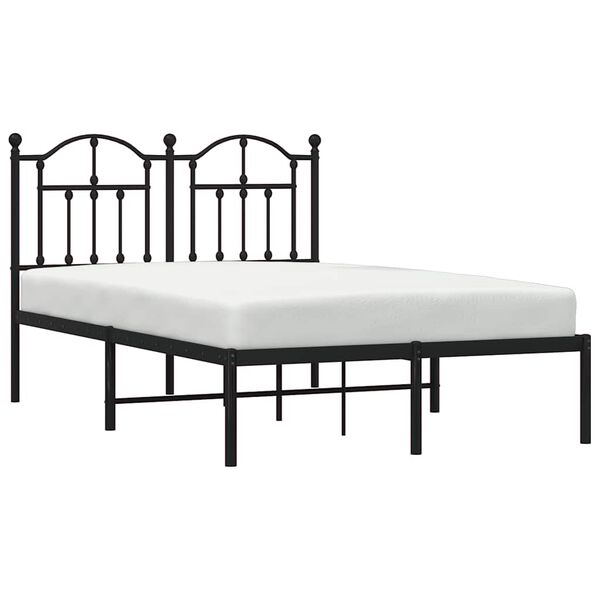 vidaXL Bedframe met hoofdbord metaal zwart 120x200 cm