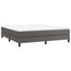 vidaXL Boxspring met matras kunstleer grijs 180x200 cm