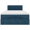 vidaXL Ottoman bed met matras en LED's 120x200cm fluweel donkerblauw