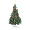 vidaXL Kunstmatig Voorverlicht Kerstboom met 300 LED Groen 180 cm PVC