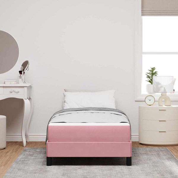 vidaXL Boxspringbed met matras Roze 80 x 220 cm Stof