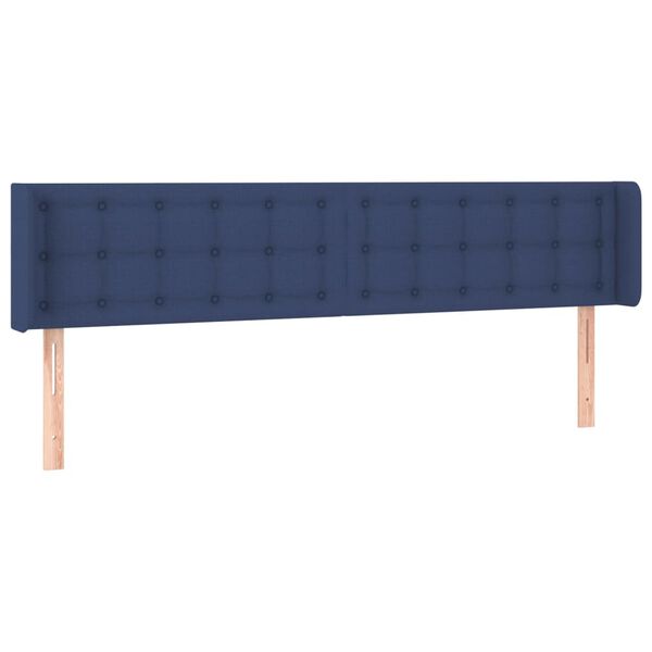 vidaXL Hoofdbord met randen 163x16x78/88 cm stof blauw
