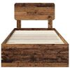 vidaXL Bedframe met hoofdeinde Oudhout 90 x 190 cm Bewerkt hout