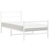 vidaXL Bedframe met hoofd- en voeteneinde&nbsp;metaal wit 107x203 cm