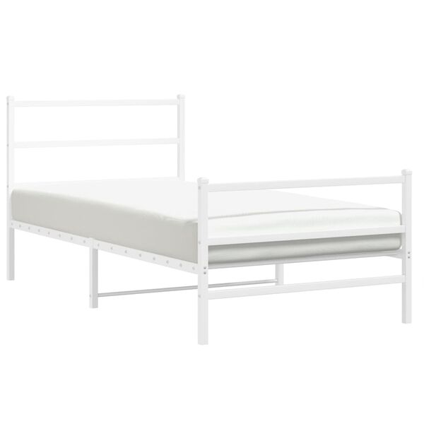vidaXL Bedframe met hoofd- en voeteneinde&nbsp;metaal wit 107x203 cm