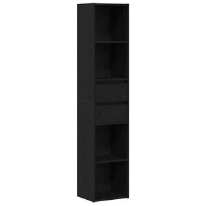 vidaXL Boekenkast 4-laags 36 x 30 x 171 cm Bewerkt hout Zwart Eiken