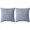 vidaXL Buitenkussens 45x45 cm gestreept marineblauw 2 st