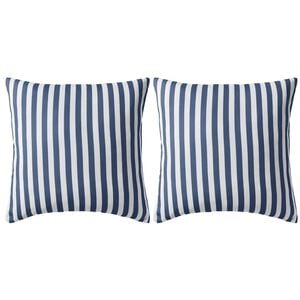 vidaXL Buitenkussens 45x45 cm gestreept marineblauw 2 st