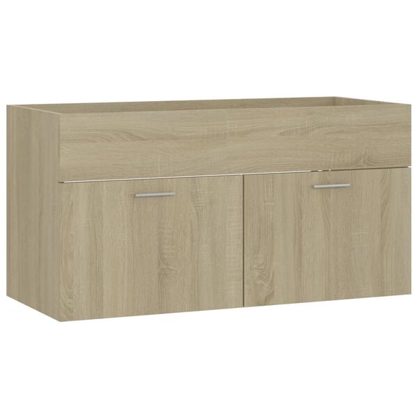 vidaXL Wastafelkast 90x38,5x46 cm bewerkt hout sonoma eikenkleurig